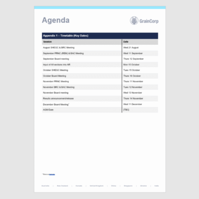 GrainCorp Agenda