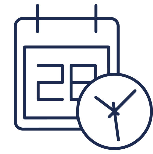 GNC Icon - Calendar Clock - Navy Blue