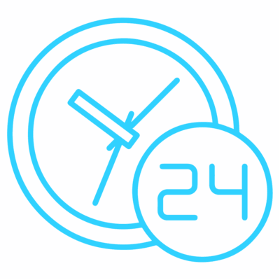 GNC Icon - 24 Hour Clock - Light Blue