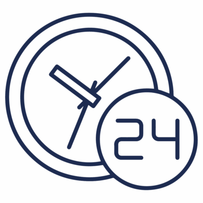 GNC Icon - 24 Hour Clock - Navy Blue