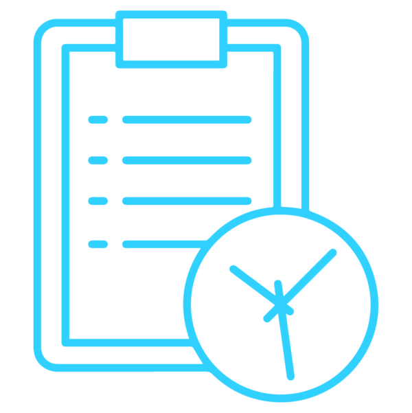 GNC Icon - Clipboard Clock - Light Blue