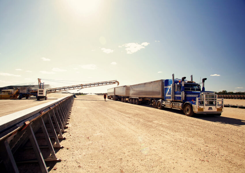 Truck loading at Dalby, Queensland