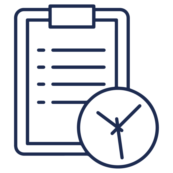 GNC Icon - Clipboard Clock - Navy Blue