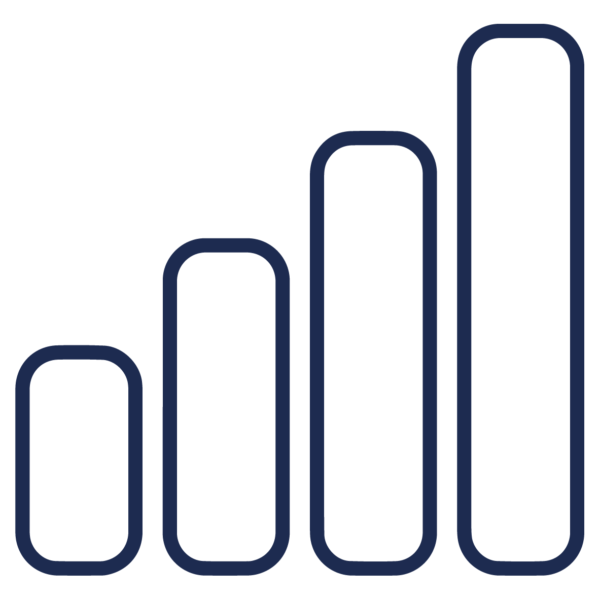 GNC Icon - Bar Graph - Navy Blue