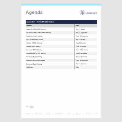 GrainCorp Agenda