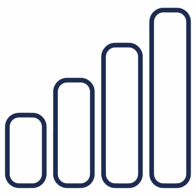 GNC Icon - Bar Graph - Navy Blue