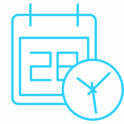 GNC Icon - Calendar Clock - Light Blue