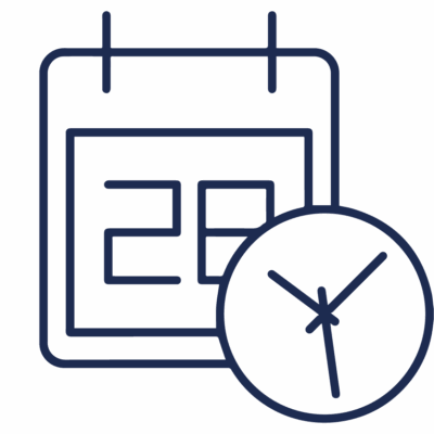GNC Icon - Calendar Clock - Navy Blue