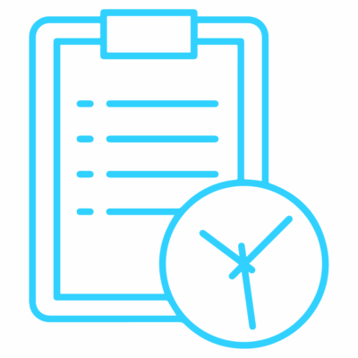 GNC Icon - Clipboard Clock - Light Blue