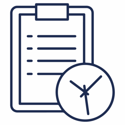 GNC Icon - Clipboard Clock - Navy Blue