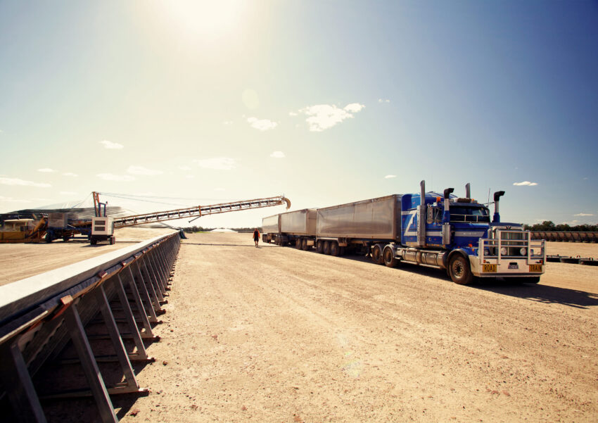 Truck loading at Dalby, Queensland