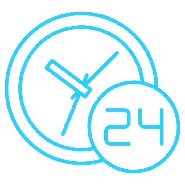 GNC Icon - 24 Hour Clock - Light Blue