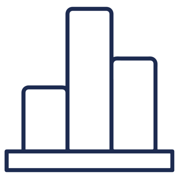 GNC Icon - Bar Graph 2 - Navy Blue