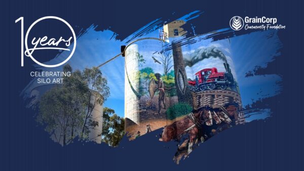 GrainCorp Teams Backgrounds - Celebrating 10 years of silo art Katamatite option 1